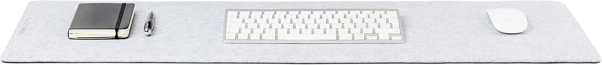 Premium Felt Desk Mat | Large 15.75" x 36" | Multifunctional Desk Pad for Home Office | Light Gray