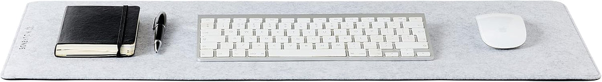 Premium Felt Desk Mat | Large 15.75" x 36" | Multifunctional Desk Pad for Home Office | Light Gray