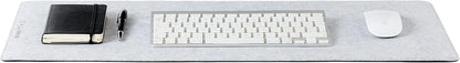 Premium Felt Desk Mat | Large 15.75" x 36" | Multifunctional Desk Pad for Home Office | Light Gray