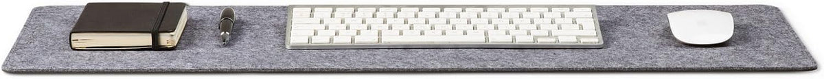 Premium Felt Desk Mat | Large 15.75" x 36" | Multifunctional Desk Pad for Home Office | Light Gray
