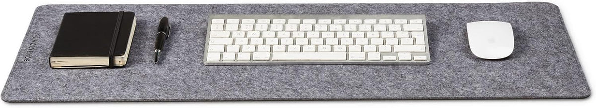 Premium Felt Desk Mat | Large 15.75" x 36" | Multifunctional Desk Pad for Home Office | Light Gray