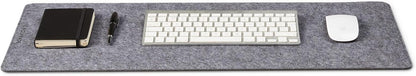 Premium Felt Desk Mat | Large 15.75" x 36" | Multifunctional Desk Pad for Home Office | Light Gray