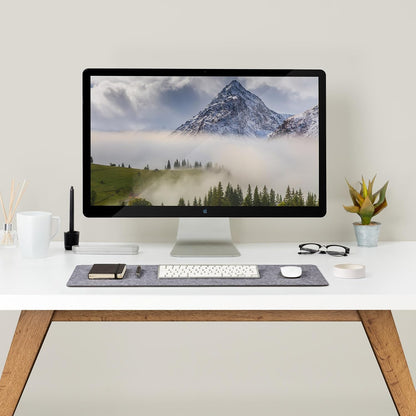 Premium Felt Desk Mat | Large 15.75" x 36" | Multifunctional Desk Pad for Home Office | Light Gray