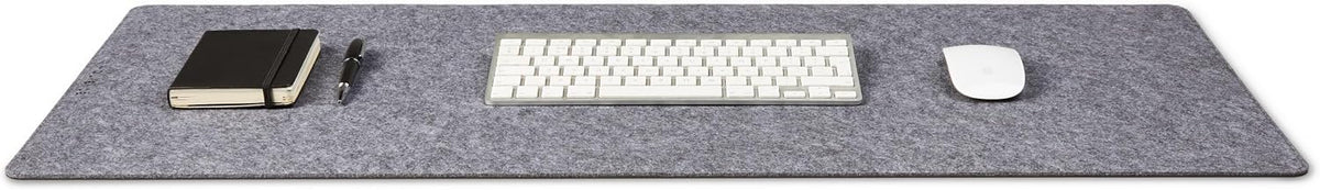 Premium Felt Desk Mat | Large 15.75" x 36" | Multifunctional Desk Pad for Home Office | Light Gray