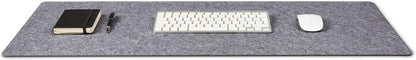 Premium Felt Desk Mat | Large 15.75" x 36" | Multifunctional Desk Pad for Home Office | Light Gray