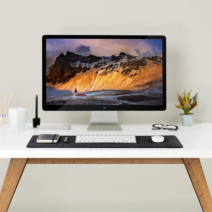 Premium Felt Desk Mat | Large 15.75" x 36" | Multifunctional Desk Pad for Home Office | Light Gray