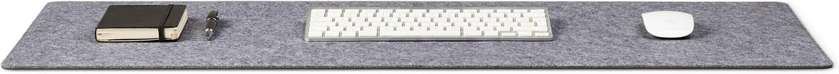Premium Felt Desk Mat | Large 15.75" x 36" | Multifunctional Desk Pad for Home Office | Light Gray