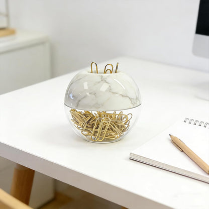 Rose Gold Paper Clip Holder Dispenser & 100 Paper Clips