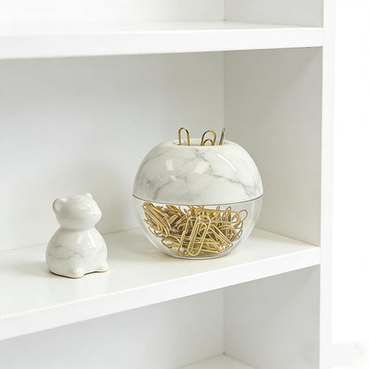 Rose Gold Paper Clip Holder Dispenser & 100 Paper Clips
