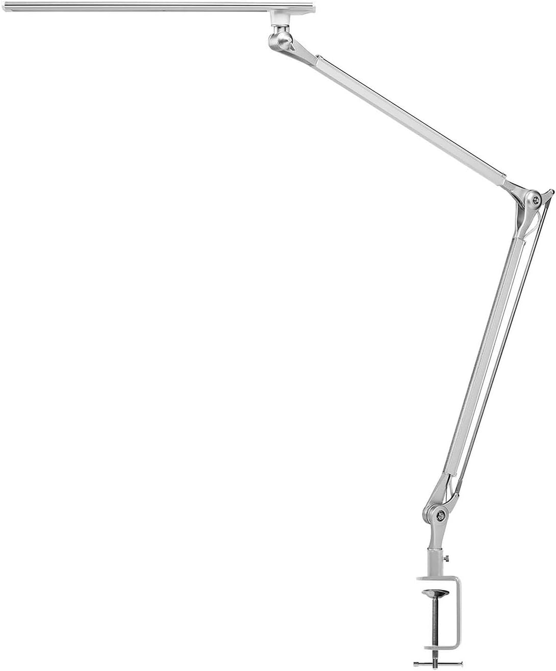 E7 LED Desk Lamp with Clamp - Adjustable 3 Color Modes, Dimmable Black Architect Light for Standing Desk, Home Office, Dual Monitor Computer Work