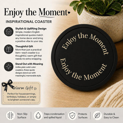 Silicone Coasters Set of 6, Premium Drink Coaster with Holder, Non-Slip, Non-Stick, Dishwasher Safe, Perfect for Hot and Cold Drinks, Protect Your Desks and Tables(6 Black)
