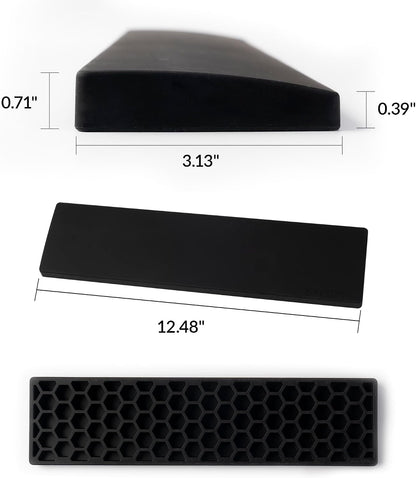 Silicone Wrist & Palm Rest, 12.89" Length – Supports 75% Compact Keyboard Series V1/V2/Q1/Q2/Q9 & Lemokey P1 (Pro/Max/HE) – Anti-Slip Base – Smooth & Washable - Black