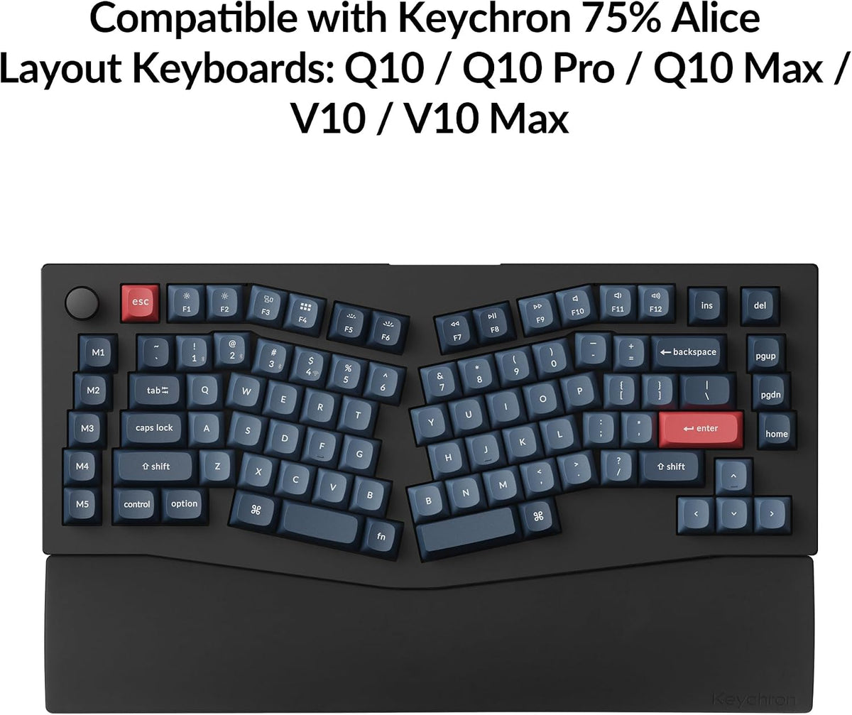Silicone Wrist & Palm Rest, 12.89" Length – Supports 75% Compact Keyboard Series V1/V2/Q1/Q2/Q9 & Lemokey P1 (Pro/Max/HE) – Anti-Slip Base – Smooth & Washable - Black