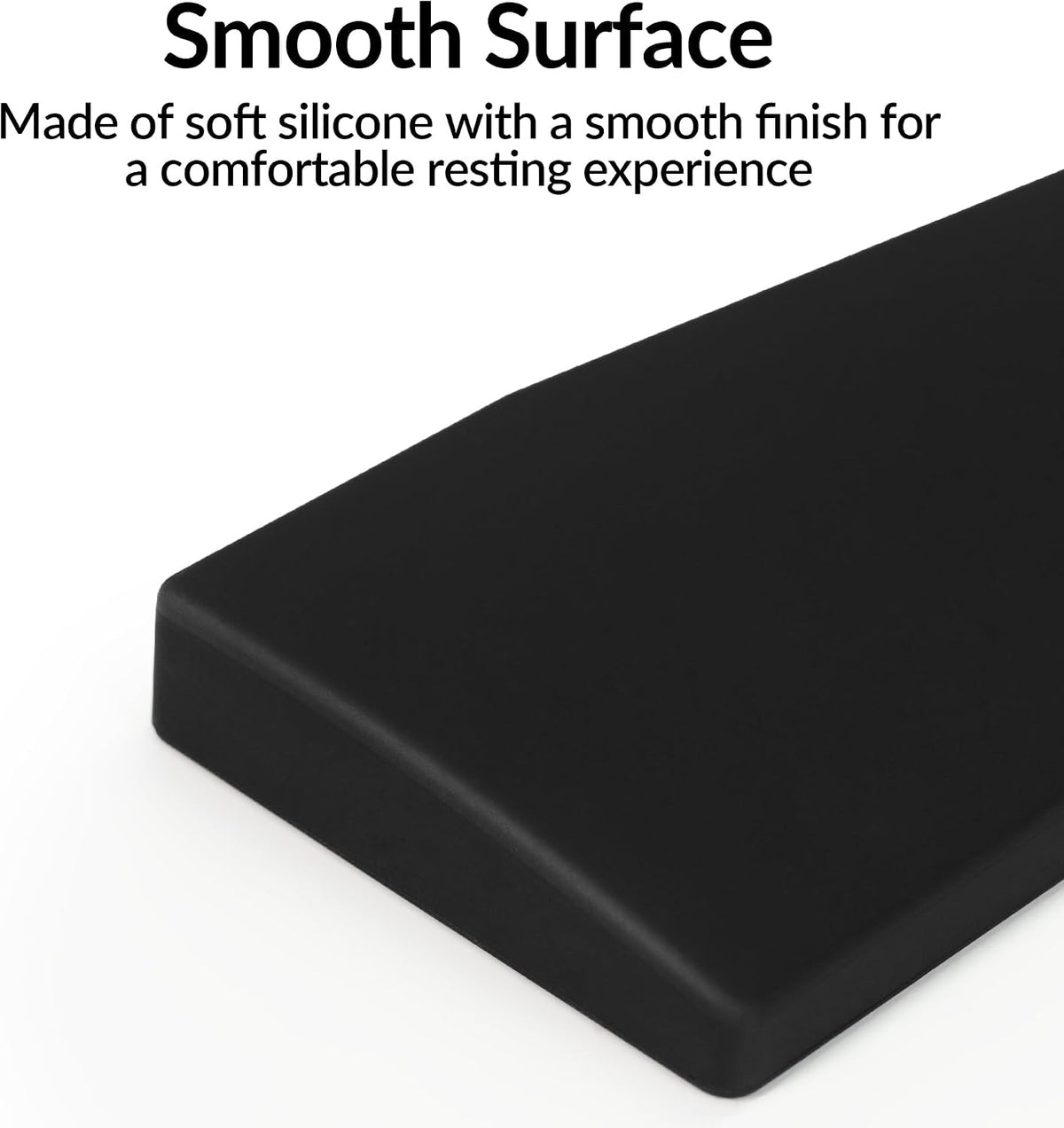 Silicone Wrist & Palm Rest, 12.89" Length – Supports 75% Compact Keyboard Series V1/V2/Q1/Q2/Q9 & Lemokey P1 (Pro/Max/HE) – Anti-Slip Base – Smooth & Washable - Black