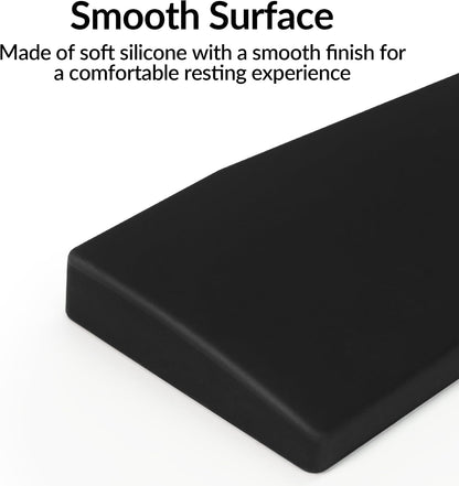 Silicone Wrist & Palm Rest, 12.89" Length – Supports 75% Compact Keyboard Series V1/V2/Q1/Q2/Q9 & Lemokey P1 (Pro/Max/HE) – Anti-Slip Base – Smooth & Washable - Black