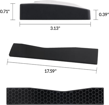 Silicone Wrist & Palm Rest, 12.89" Length – Supports 75% Compact Keyboard Series V1/V2/Q1/Q2/Q9 & Lemokey P1 (Pro/Max/HE) – Anti-Slip Base – Smooth & Washable - Black