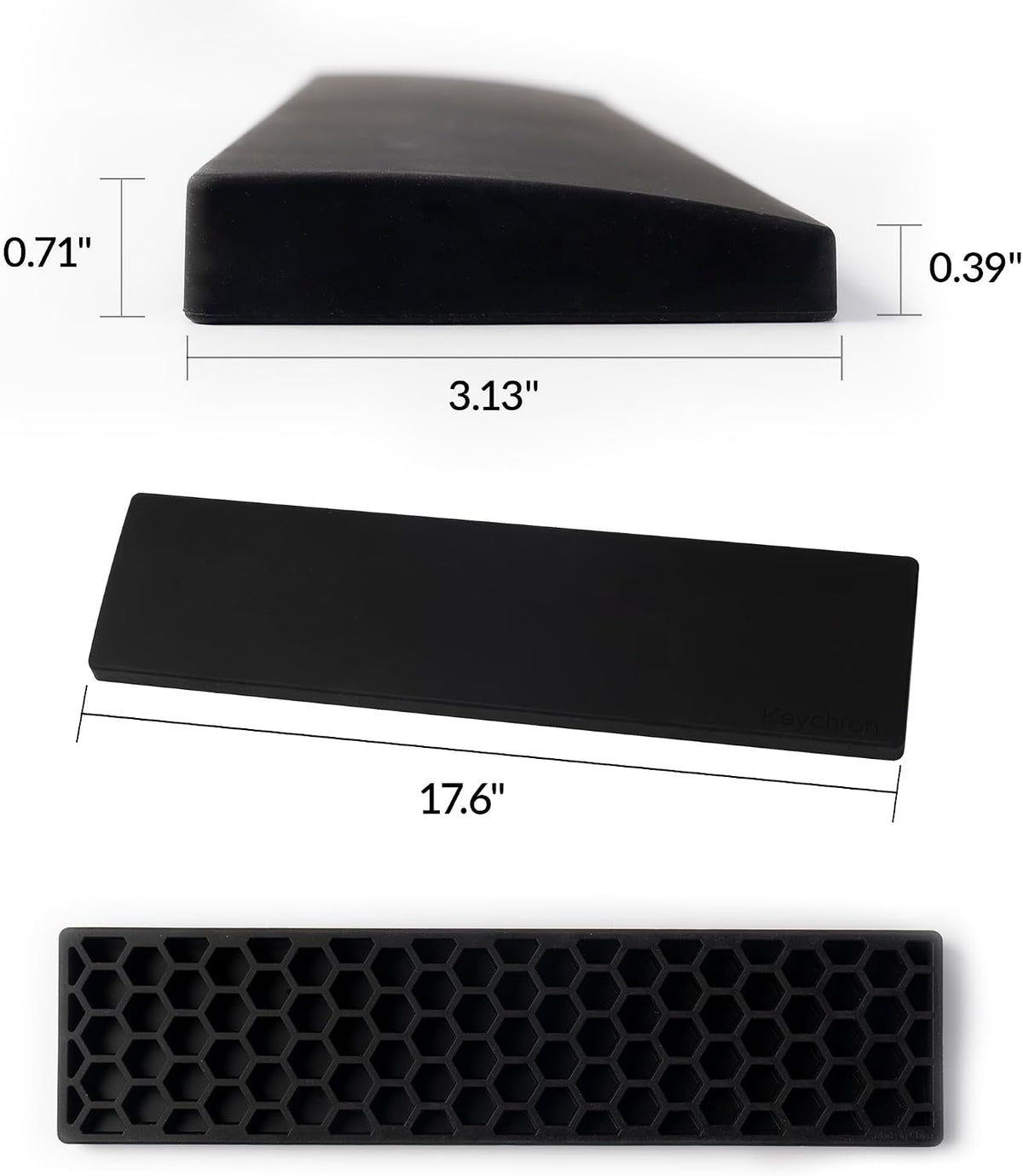 Silicone Wrist & Palm Rest, 12.89" Length – Supports 75% Compact Keyboard Series V1/V2/Q1/Q2/Q9 & Lemokey P1 (Pro/Max/HE) – Anti-Slip Base – Smooth & Washable - Black