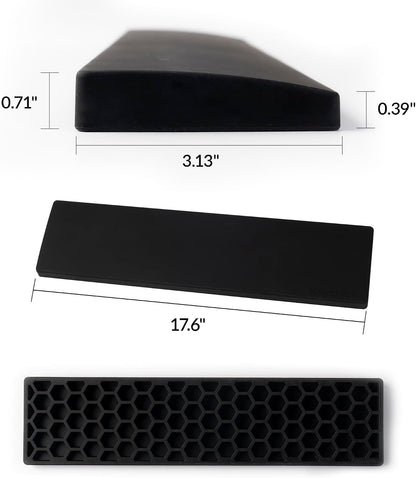 Silicone Wrist & Palm Rest, 12.89" Length – Supports 75% Compact Keyboard Series V1/V2/Q1/Q2/Q9 & Lemokey P1 (Pro/Max/HE) – Anti-Slip Base – Smooth & Washable - Black