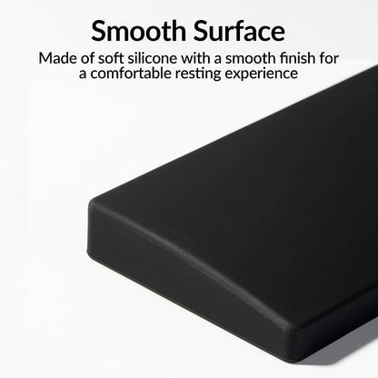 Silicone Wrist & Palm Rest, 12.89" Length – Supports 75% Compact Keyboard Series V1/V2/Q1/Q2/Q9 & Lemokey P1 (Pro/Max/HE) – Anti-Slip Base – Smooth & Washable - Black