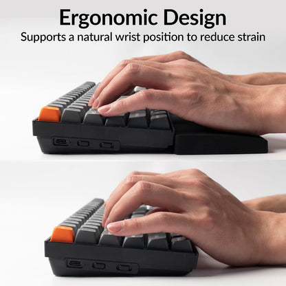 Silicone Wrist & Palm Rest, 12.89" Length – Supports 75% Compact Keyboard Series V1/V2/Q1/Q2/Q9 & Lemokey P1 (Pro/Max/HE) – Anti-Slip Base – Smooth & Washable - Black