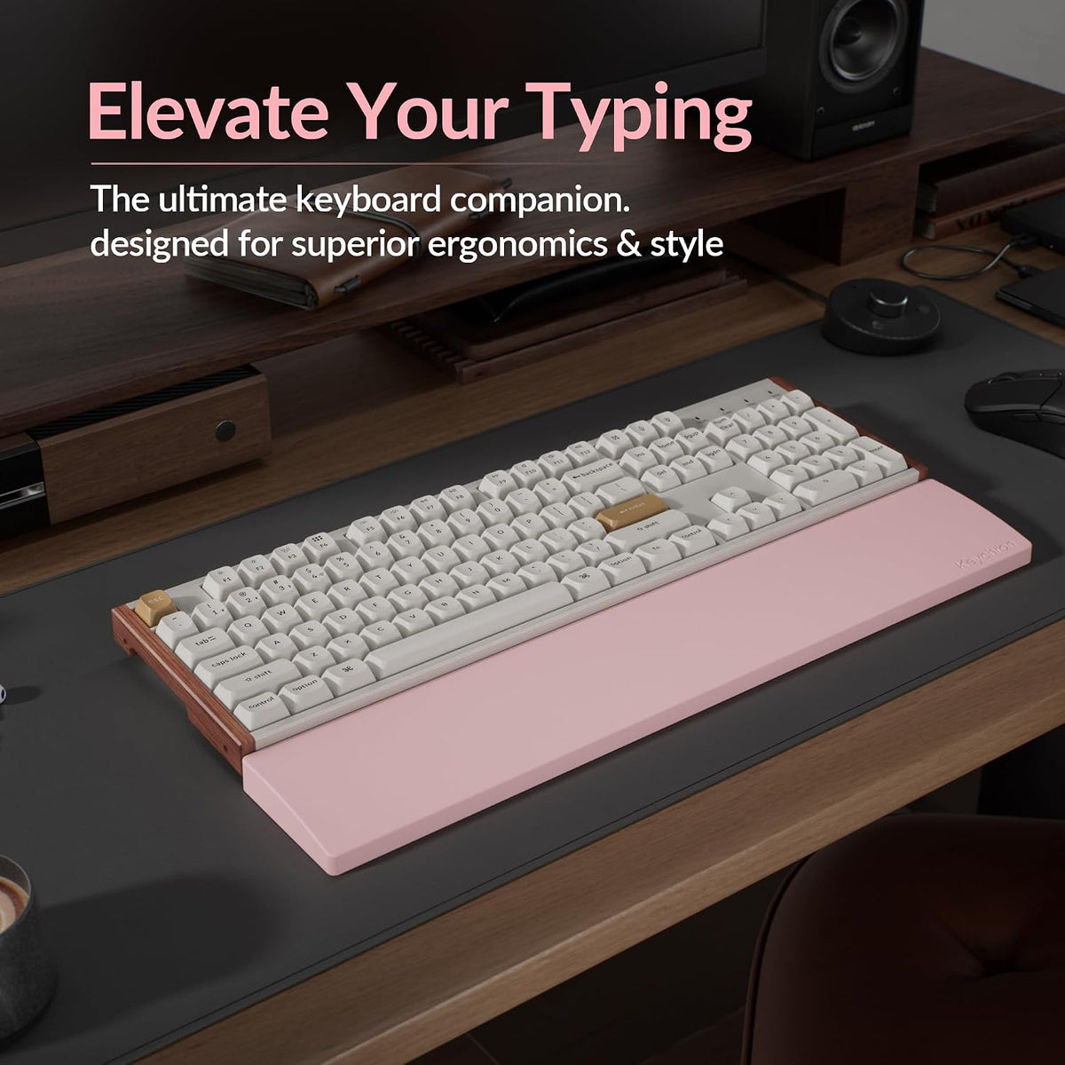 Silicone Wrist & Palm Rest, 12.89" Length – Supports 75% Compact Keyboard Series V1/V2/Q1/Q2/Q9 & Lemokey P1 (Pro/Max/HE) – Anti-Slip Base – Smooth & Washable - Black