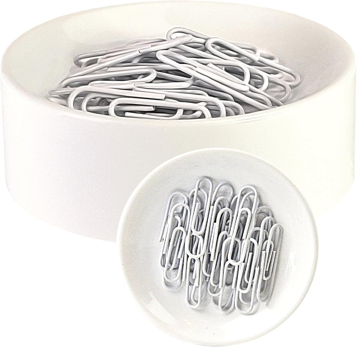 Inc. Clipwell Magnetic Paper Clip Holder - Easy Toss & Pick-Up - Holds Various Metal Parts - Powerful Sweep-Up Magnet - Ideal Locker Accessory & Home & Office Organizer - White