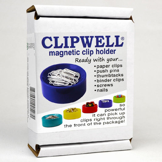 Inc. Clipwell Magnetic Paper Clip Holder - Easy Toss & Pick-Up - Holds Various Metal Parts - Powerful Sweep-Up Magnet - Ideal Locker Accessory & Home & Office Organizer - White