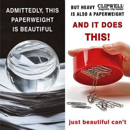 Inc. Clipwell Magnetic Paper Clip Holder - Easy Toss & Pick-Up - Holds Various Metal Parts - Powerful Sweep-Up Magnet - Ideal Locker Accessory & Home & Office Organizer - White