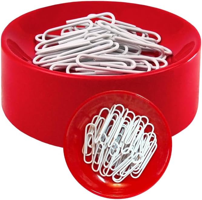 Inc. Clipwell Magnetic Paper Clip Holder - Easy Toss & Pick-Up - Holds Various Metal Parts - Powerful Sweep-Up Magnet - Ideal Locker Accessory & Home & Office Organizer - White