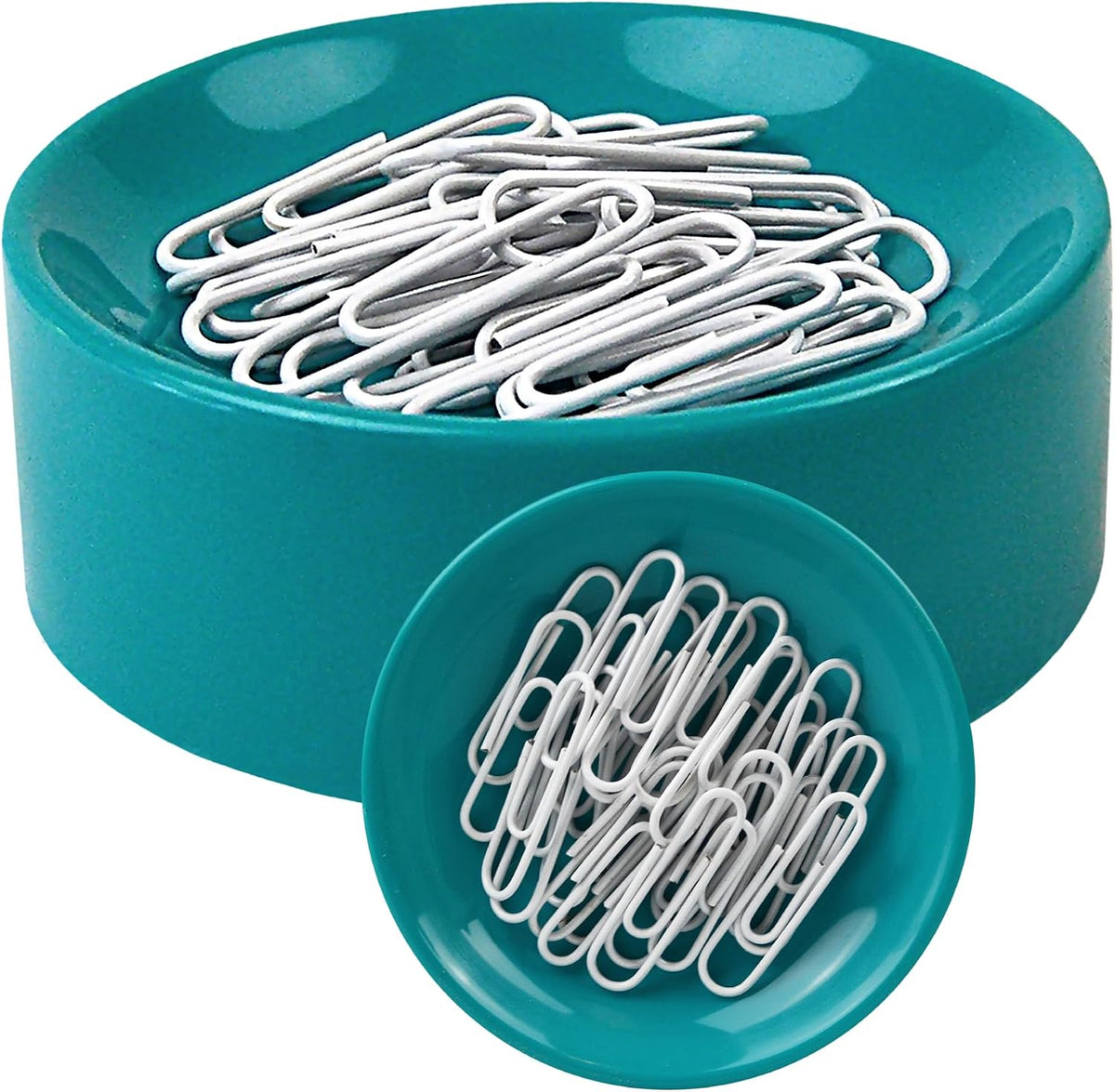 Inc. Clipwell Magnetic Paper Clip Holder - Easy Toss & Pick-Up - Holds Various Metal Parts - Powerful Sweep-Up Magnet - Ideal Locker Accessory & Home & Office Organizer - White