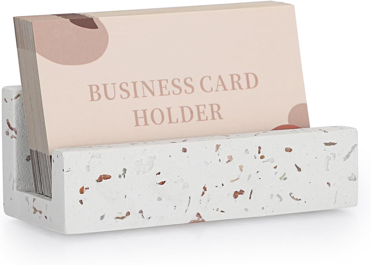 Business Card Holder for Desk Terrazzo Business Card Display Stand