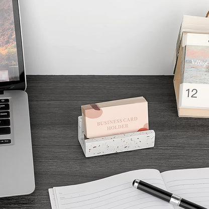 Business Card Holder for Desk Terrazzo Business Card Display Stand