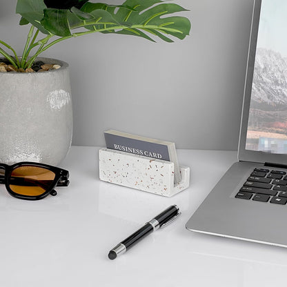 Business Card Holder for Desk Terrazzo Business Card Display Stand