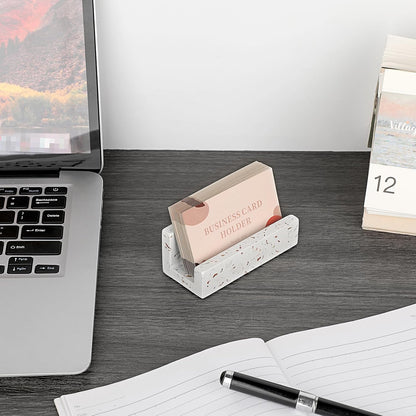 Business Card Holder for Desk Terrazzo Business Card Display Stand