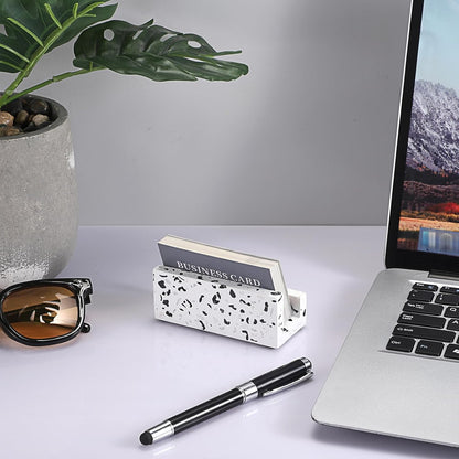 Business Card Holder for Desk Terrazzo Business Card Display Stand
