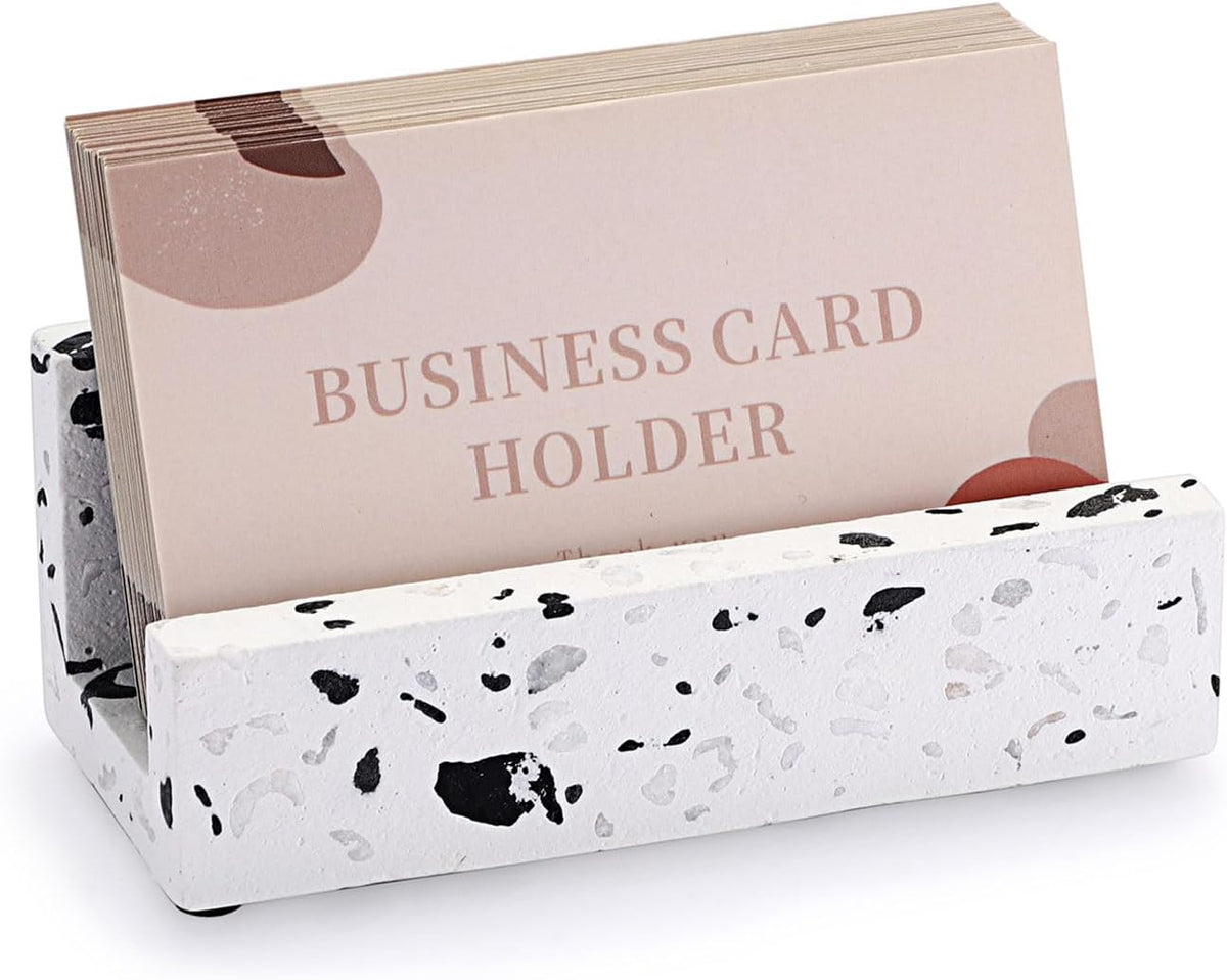 Business Card Holder for Desk Terrazzo Business Card Display Stand