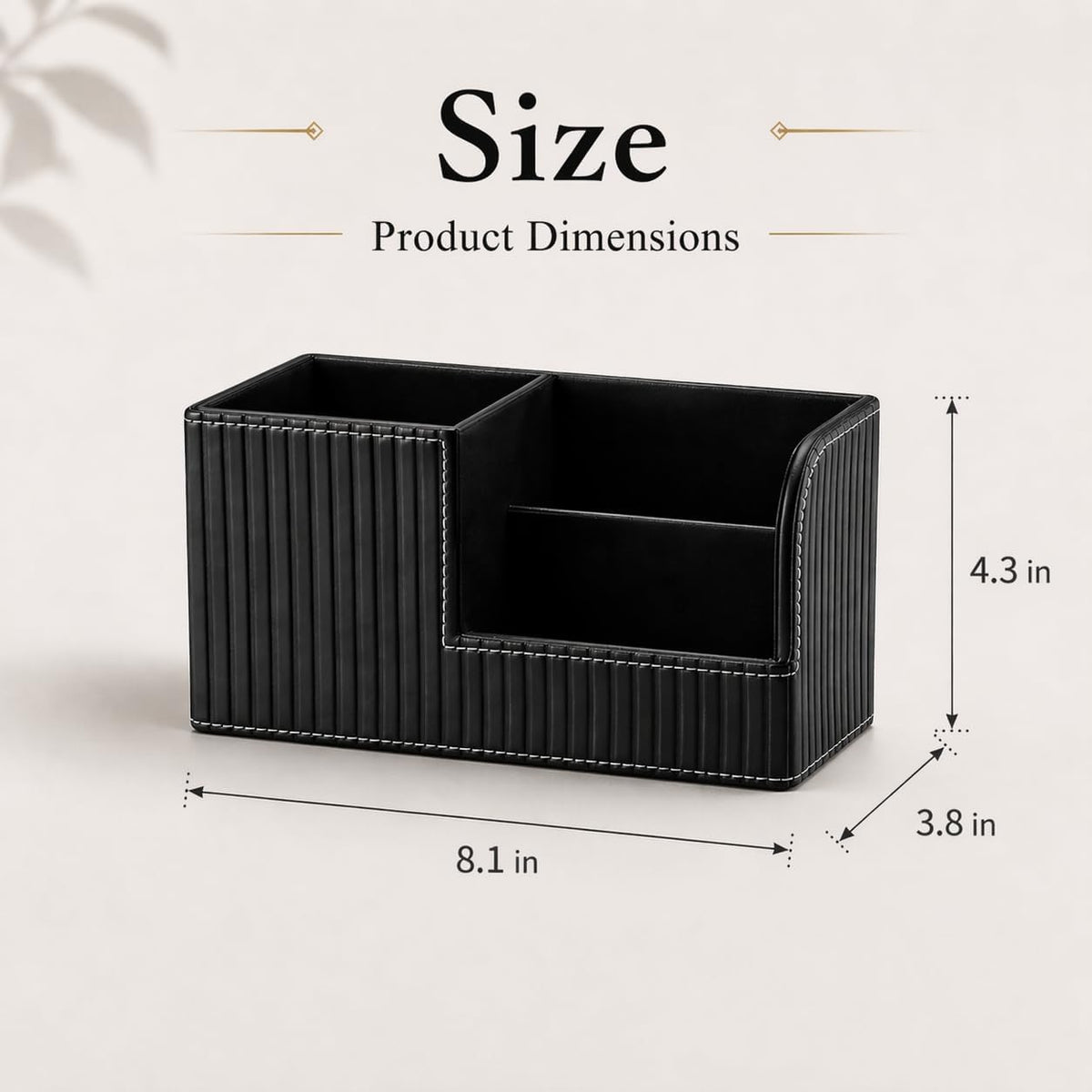 KINGFOM Desk Pen Organizer Office Supplies Caddy Pu Leather Multi-function Storage Box Pen/Pencil,Cell phone, Business Name Cards Remote Control Holder (Mocha Beige)