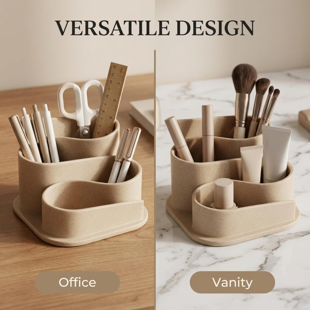 OAKOA Aesthetic Desk Organizer - Modern Desk Accessories - Boho Pen Holder