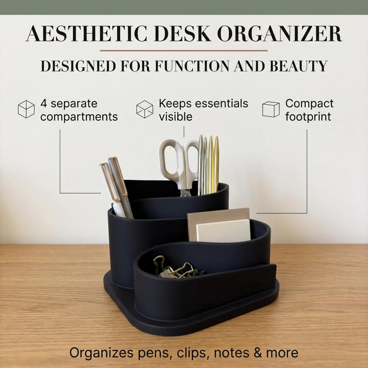OAKOA Aesthetic Desk Organizer - Modern Desk Accessories - Boho Pen Holder