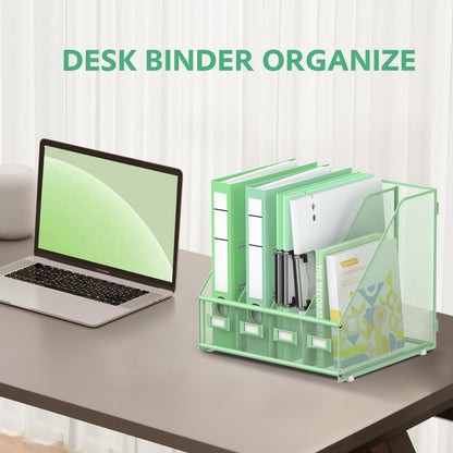 4-Compartment Magazine File Holder and File Organizer for Desk, Black