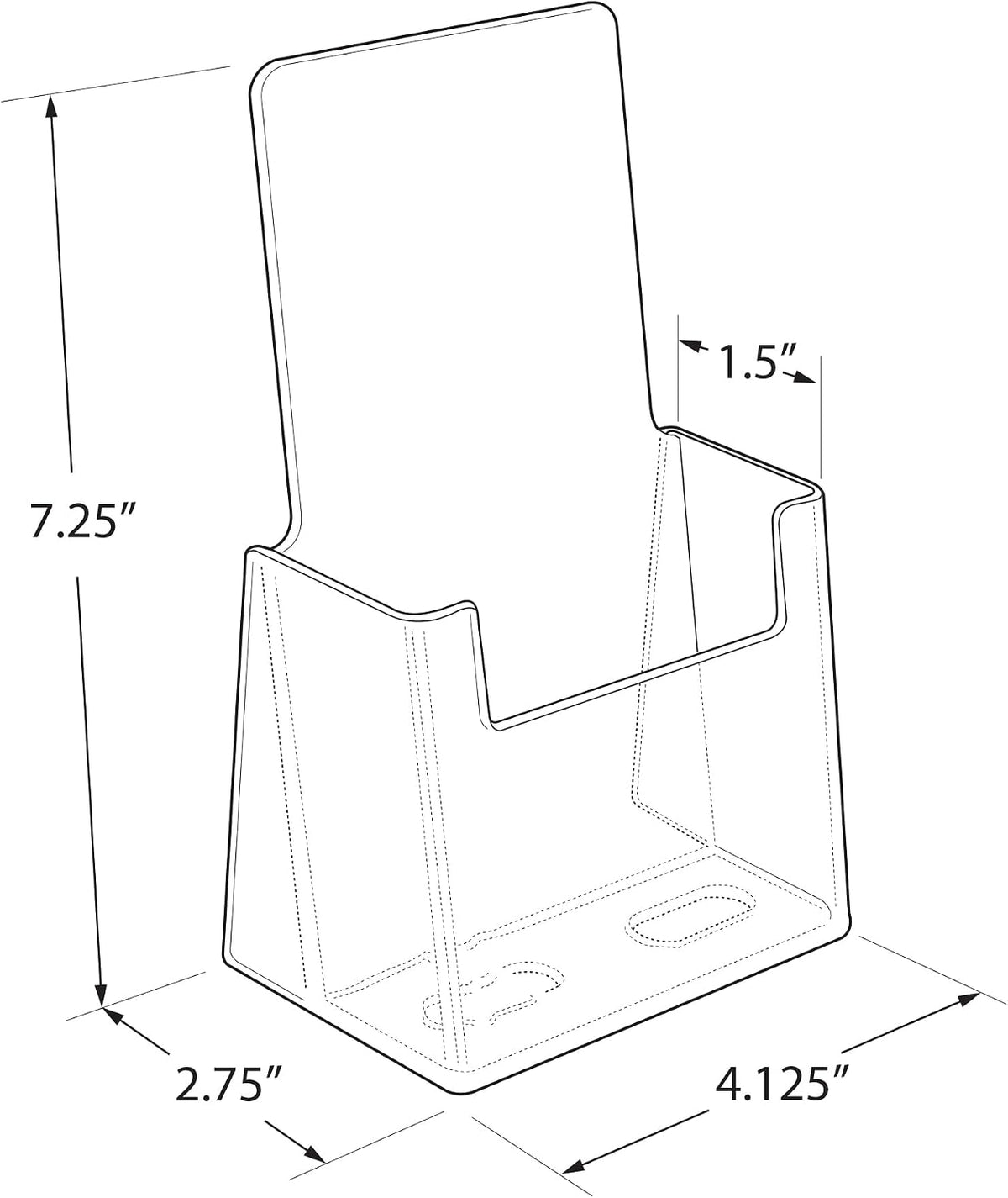252922-2PK Counter Trifold Brochure Holder with Business Card Pocket, Clear