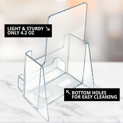 252922-2PK Counter Trifold Brochure Holder with Business Card Pocket, Clear