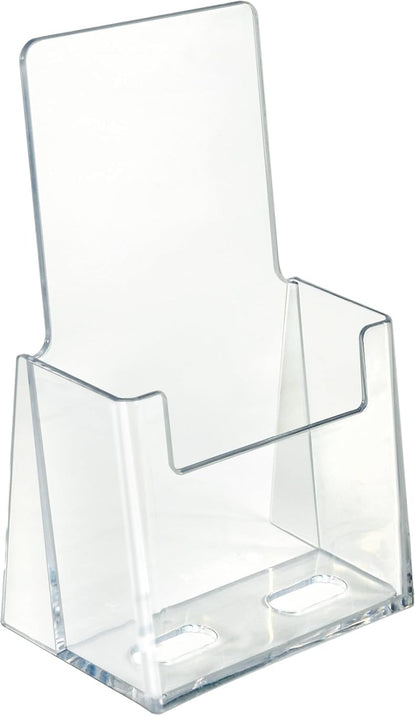 252922-2PK Counter Trifold Brochure Holder with Business Card Pocket, Clear