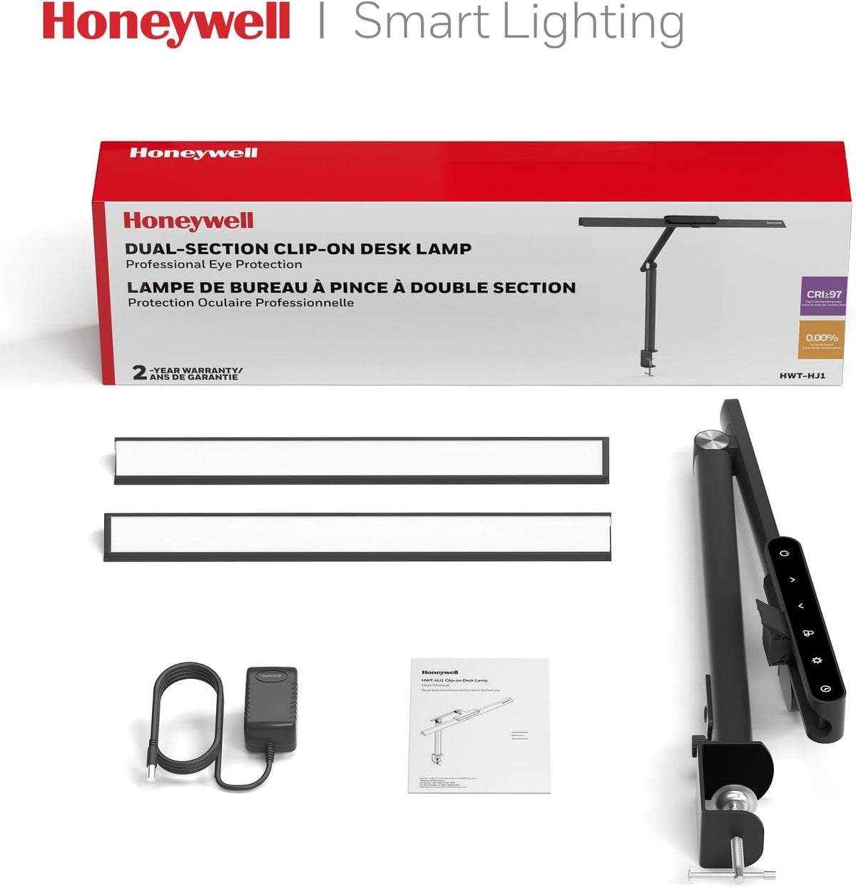 Honeywell HJ1 Sunturalux LED Clamp Desk Lamp 1200LM for Home Office