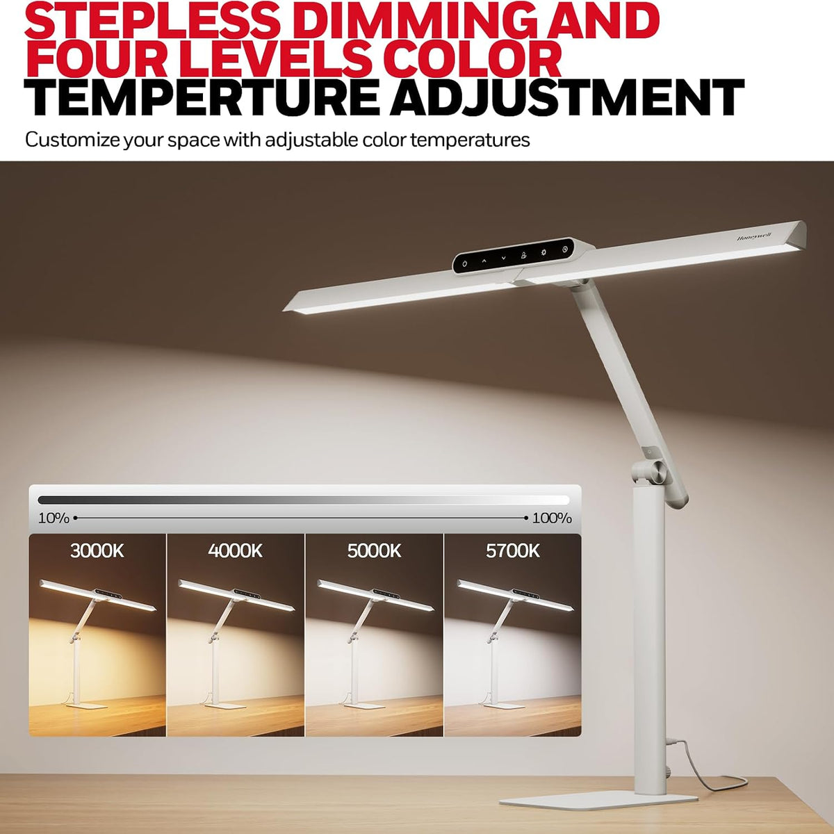 Honeywell HJ1 Sunturalux LED Clamp Desk Lamp 1200LM for Home Office