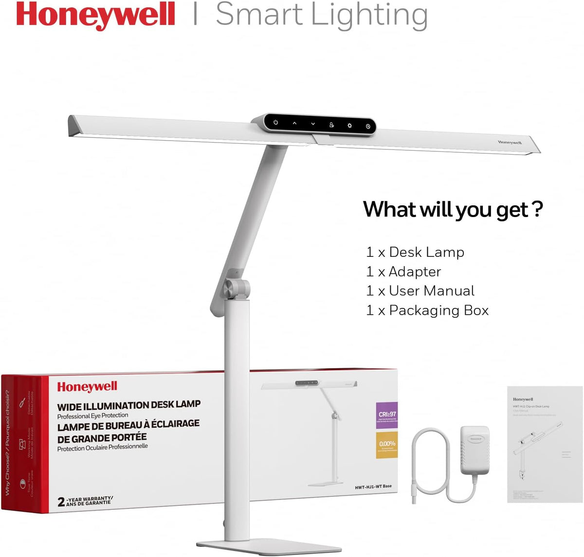 Honeywell HJ1 Sunturalux LED Clamp Desk Lamp 1200LM for Home Office