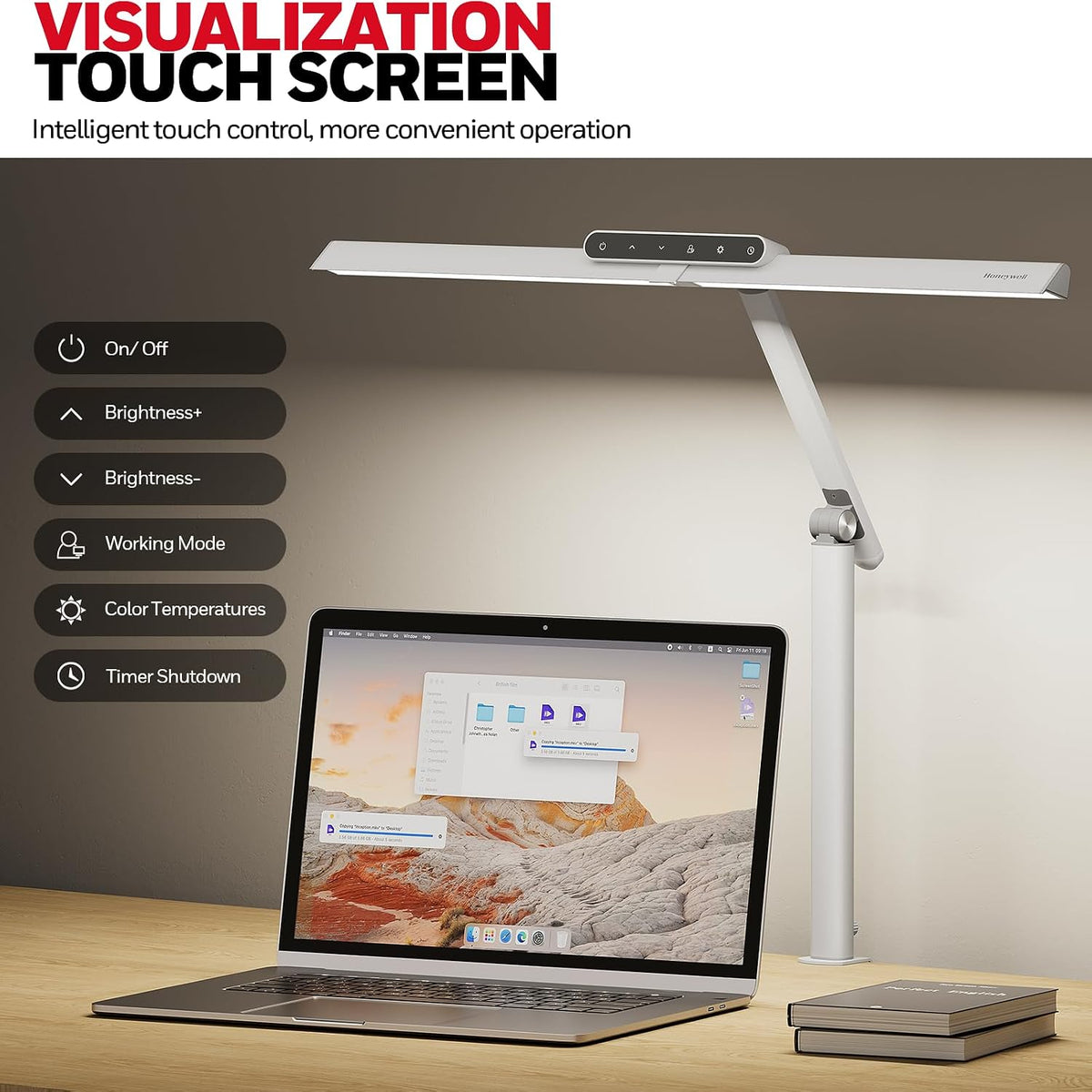 Honeywell HJ1 Sunturalux LED Clamp Desk Lamp 1200LM for Home Office