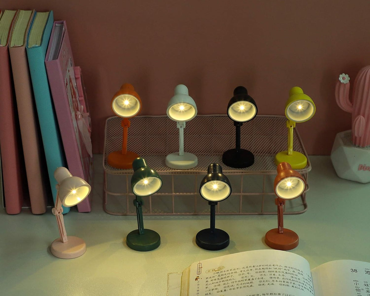 2 Pack LED Mini Table Lamp Fold-able Night Reading Book Lamps - Blue