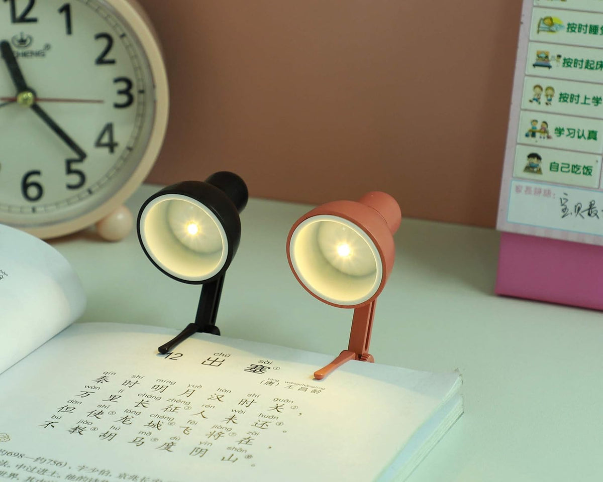2 Pack LED Mini Table Lamp Fold-able Night Reading Book Lamps - Blue