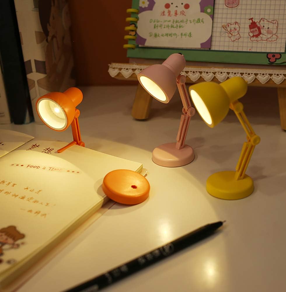 2 Pack LED Mini Table Lamp Fold-able Night Reading Book Lamps - Blue